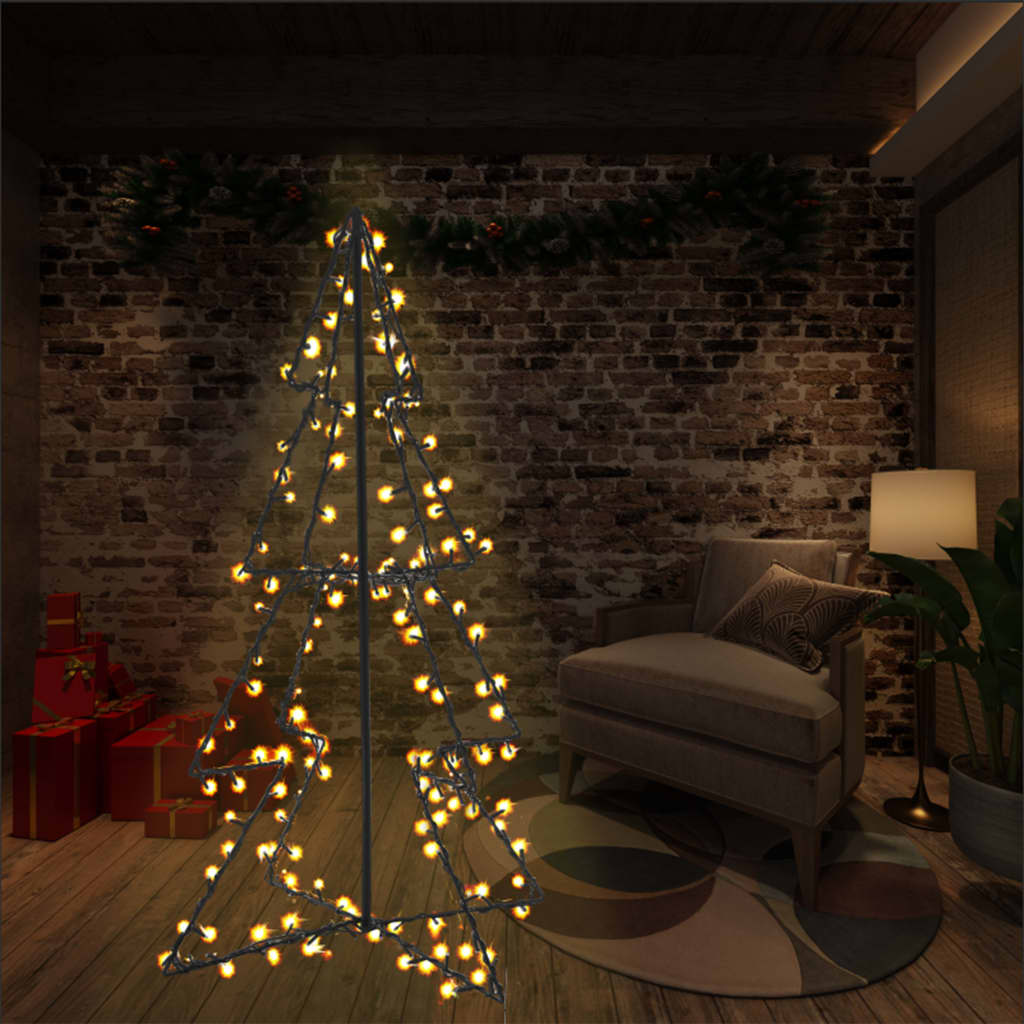 VidaXL Kegelkerstboom 160 LED's binnen en buiten 78x120 cm