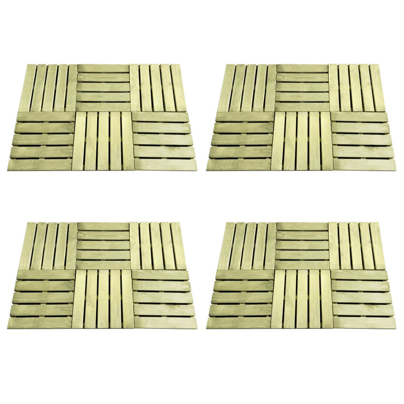 VidaXL 24 st Terrastegels 50x50 cm hout groen