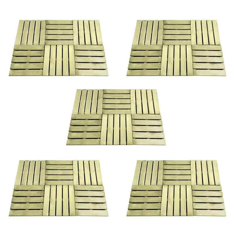 VidaXL 30 st Terrastegels 50x50 cm hout groen
