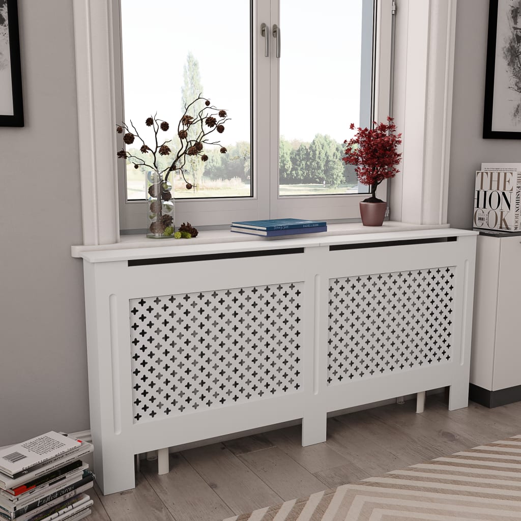 VidaXL Radiatorombouw 172x19x81,5 cm MDF wit