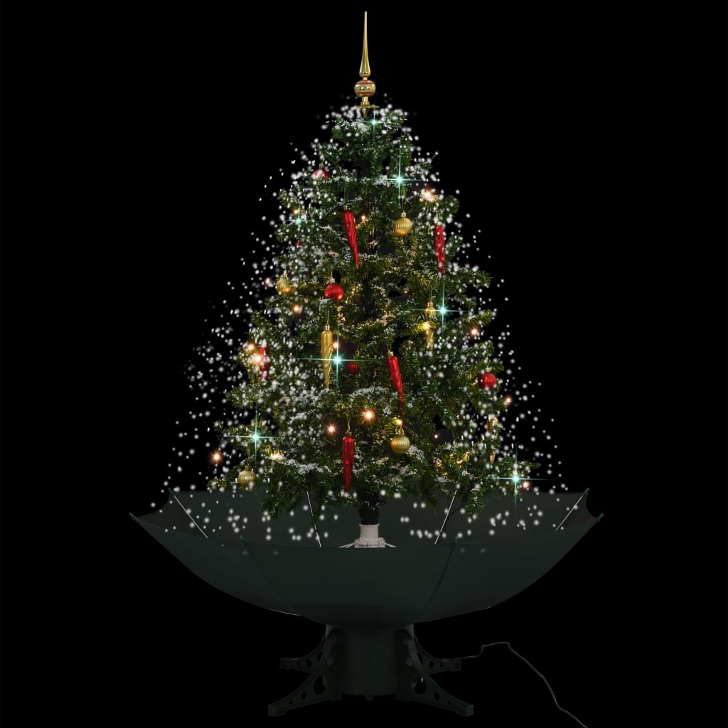 Vidaxl kerstboom sneeuwend met paraplubasis 140 cm groen