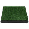 Vidaxl huisdierentoilet met bak en kunstgras 63x50x7 cm groen