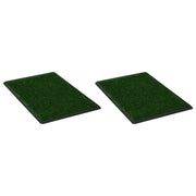 Vidaxl huisdierentoiletten 2 st met bak en kunstgras 76x51x3 cm groen - afbeelding 2