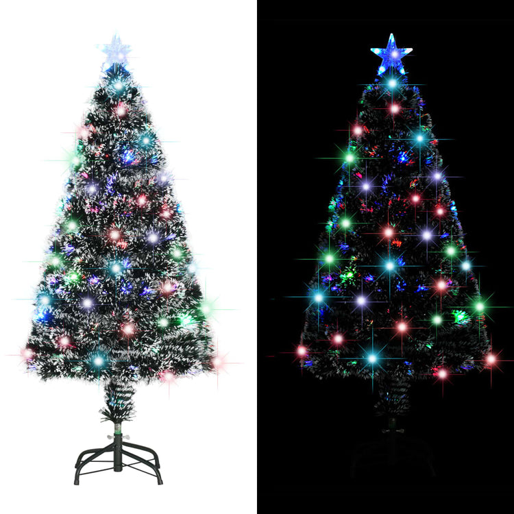 Vidaxl voorverlichte kerstboom met standaard en led 120 cm glasvezel