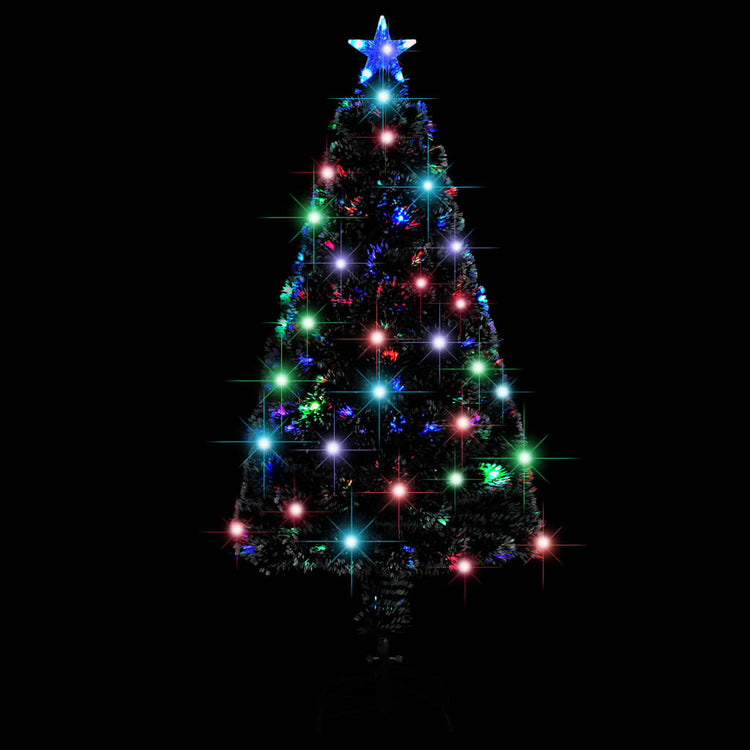 Vidaxl voorverlichte kerstboom met standaard en led 120 cm glasvezel