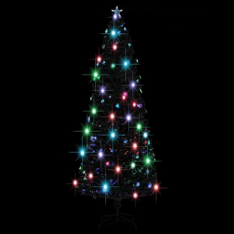 Vidaxl voorverlichte kerstboom met standaard en led 240 cm glasvezel