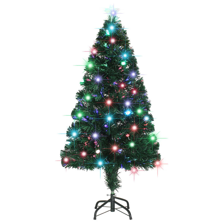 Vidaxl voorverlichte kerstboom met standaard en led 120 cm glasvezel