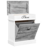 Vidaxl schoenenkast 50x28x58 cm paulowniahout grijs - afbeelding 3