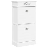 Vidaxl schoenenkast 50x28x98 cm paulowniahout wit - afbeelding 2