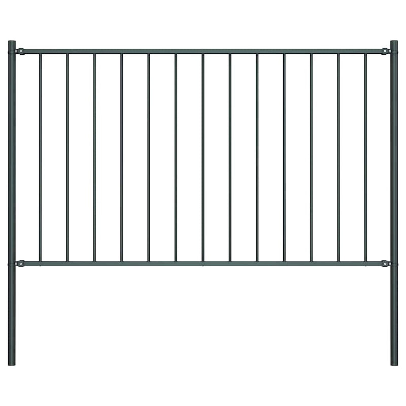 Vidaxl schuttingpaneel met palen gepoedercoat staal 1,81x0,75 m antraciet