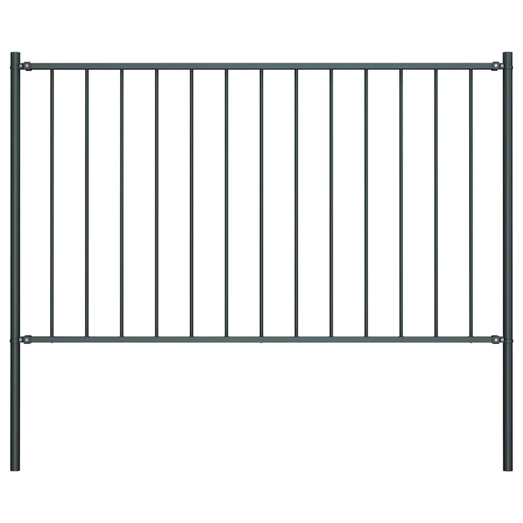 Vidaxl schuttingpaneel met palen gepoedercoat staal 1,81x1,25 m antraciet