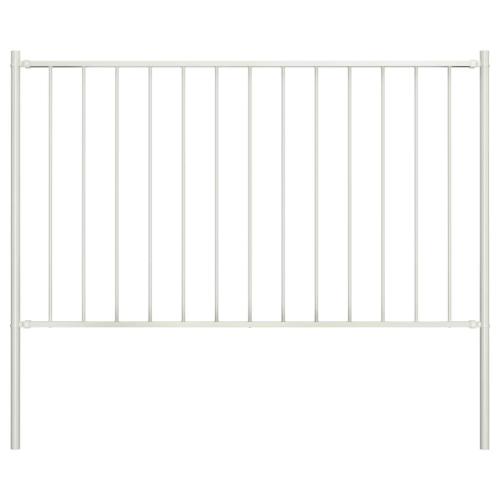 Vidaxl schuttingpaneel met palen gepoedercoat staal 1,81x0,75 m wit