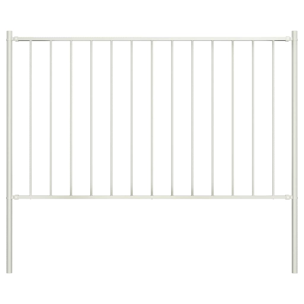 Vidaxl schuttingpaneel met palen gepoedercoat staal 1,81x1 m wit