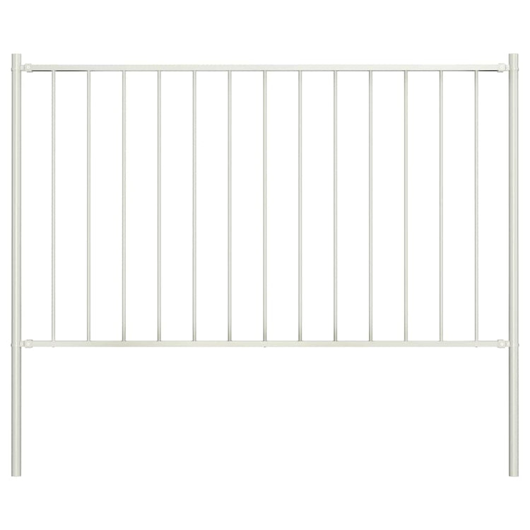 Vidaxl schuttingpaneel met palen gepoedercoat staal 1,81x1 m wit