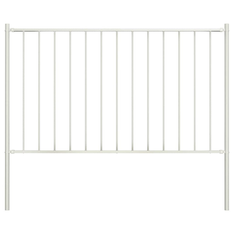Vidaxl schuttingpaneel woerden met stalen palen 1,7x1,25 m wit