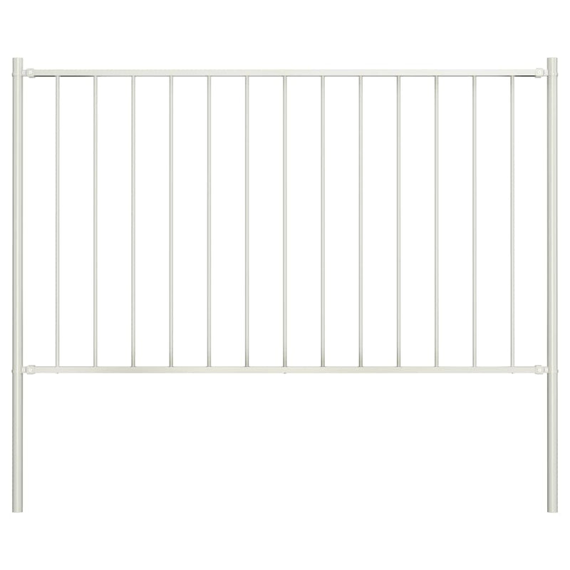 Vidaxl schuttingpaneel met palen gepoedercoat staal 1,81x1,25 m wit