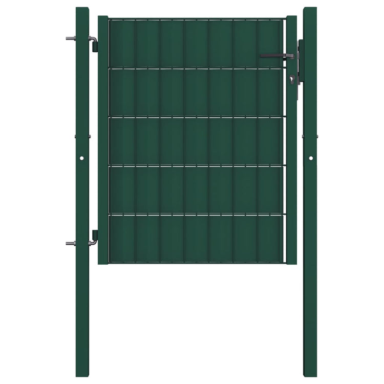 Vidaxl hekpoort pvc en staal 100x81 cm groen