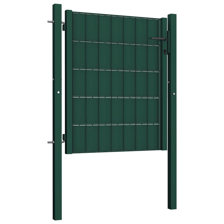 Vidaxl hekpoort pvc en staal 100x81 cm groen