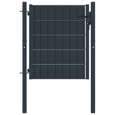 Vidaxl hekpoort pvc en staal 100x100 cm antraciet