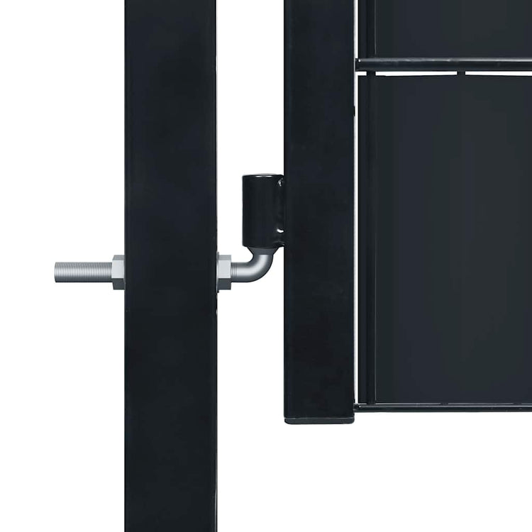 Vidaxl hekpoort pvc en staal 100x124 cm antraciet