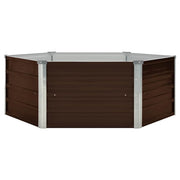 Vidaxl plantenbak verhoogd 129x129x45 cm gegalvaniseerd staal bruin - afbeelding 2