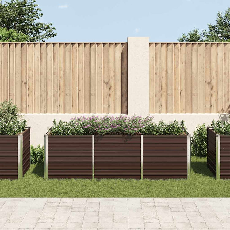 Vidaxl plantenbak verhoogd 240x80x77 cm gegalvaniseerd staal bruin