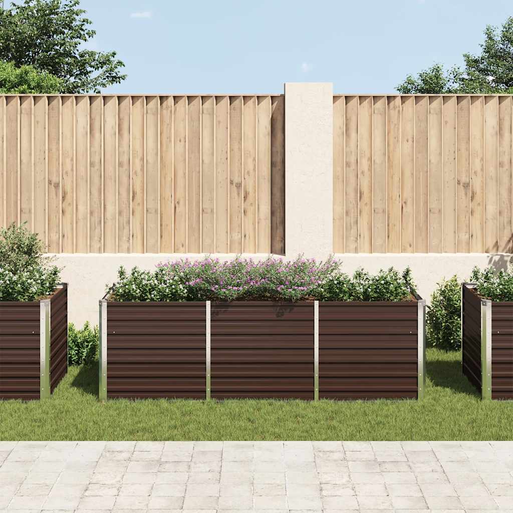Vidaxl plantenbak verhoogd 240x80x77 cm gegalvaniseerd staal bruin