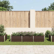Vidaxl plantenbak verhoogd 240x80x45 cm gegalvaniseerd staal bruin - afbeelding 3