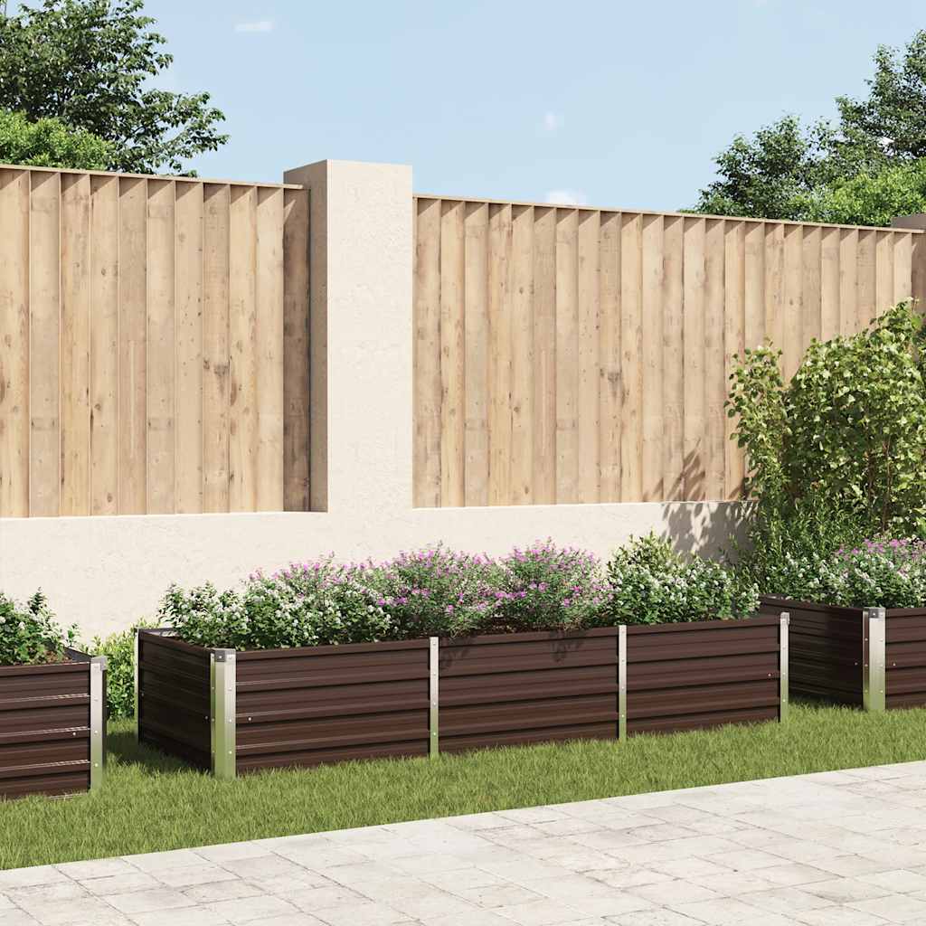 Vidaxl plantenbak verhoogd 240x80x45 cm gegalvaniseerd staal bruin
