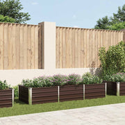 Vidaxl plantenbak verhoogd 240x80x45 cm gegalvaniseerd staal bruin - afbeelding 1