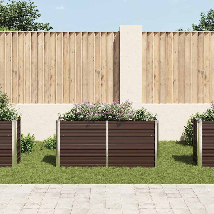 Vidaxl plantenbak verhoogd 160x40x77 cm gegalvaniseerd staal bruin