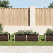 Vidaxl plantenbak verhoogd 160x40x45 cm gegalvaniseerd staal bruin - afbeelding 3