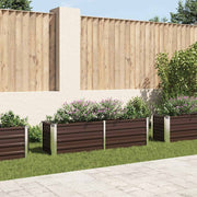 Vidaxl plantenbak verhoogd 160x40x45 cm gegalvaniseerd staal bruin - afbeelding 1