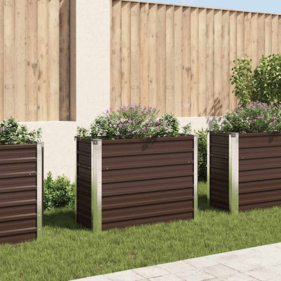 Vidaxl plantenbak verhoogd 100x40x77 cm gegalvaniseerd staal bruin
