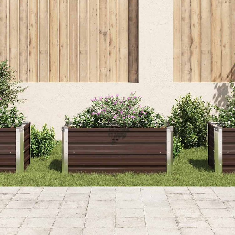 Vidaxl plantenbak verhoogd 100x40x45 cm gegalvaniseerd staal bruin