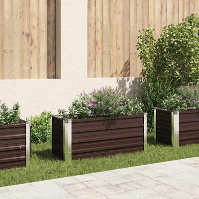 Vidaxl plantenbak verhoogd 100x40x45 cm gegalvaniseerd staal bruin