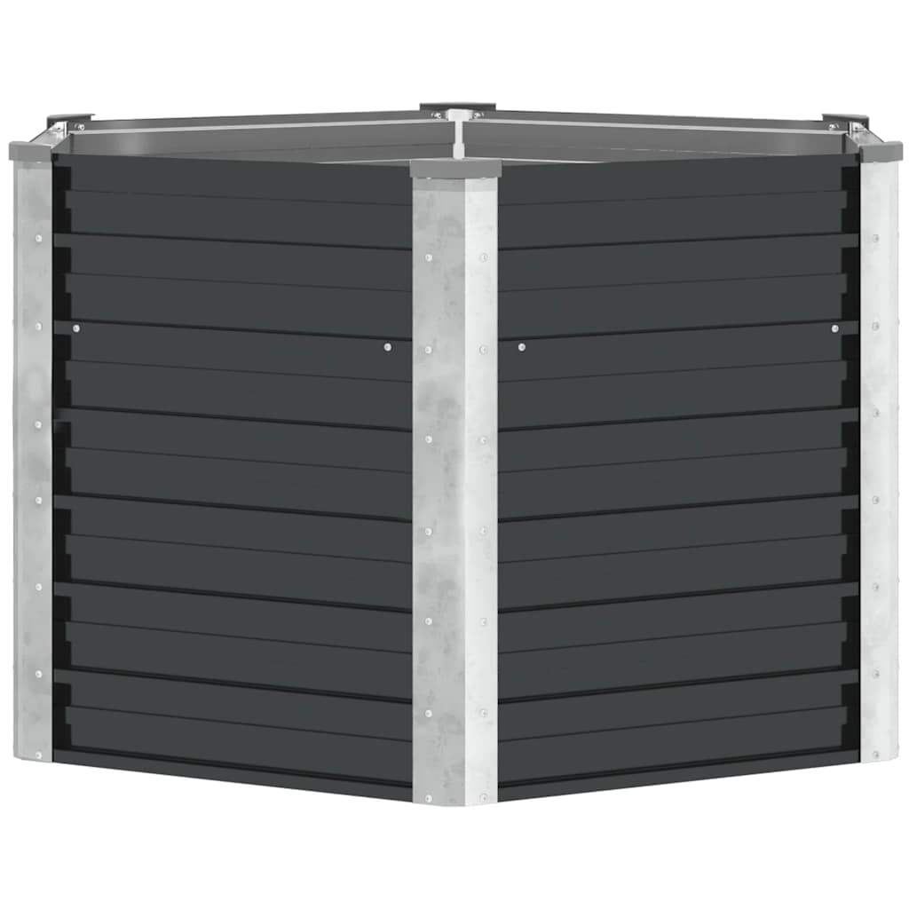 Vidaxl plantenbak verhoogd 129x129x77cm gegalvaniseerd staal antraciet