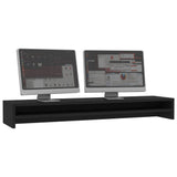 Vidaxl monitorstandaard 100x24x13 cm bewerkt hout zwart - afbeelding 3