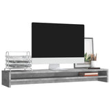 Vidaxl monitorstandaard 100x24x13 cm bewerkt hout betongrijs - afbeelding 3