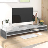 Vidaxl monitorstandaard 100x24x13 cm bewerkt hout betongrijs - afbeelding 1