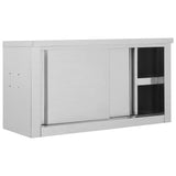 Vidaxl keukenbovenkast met schuifdeuren 90x40x50 cm roestvrij staal - afbeelding 3