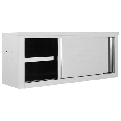 Vidaxl keukenbovenkast met schuifdeuren 120x40x50 cm roestvrij staal