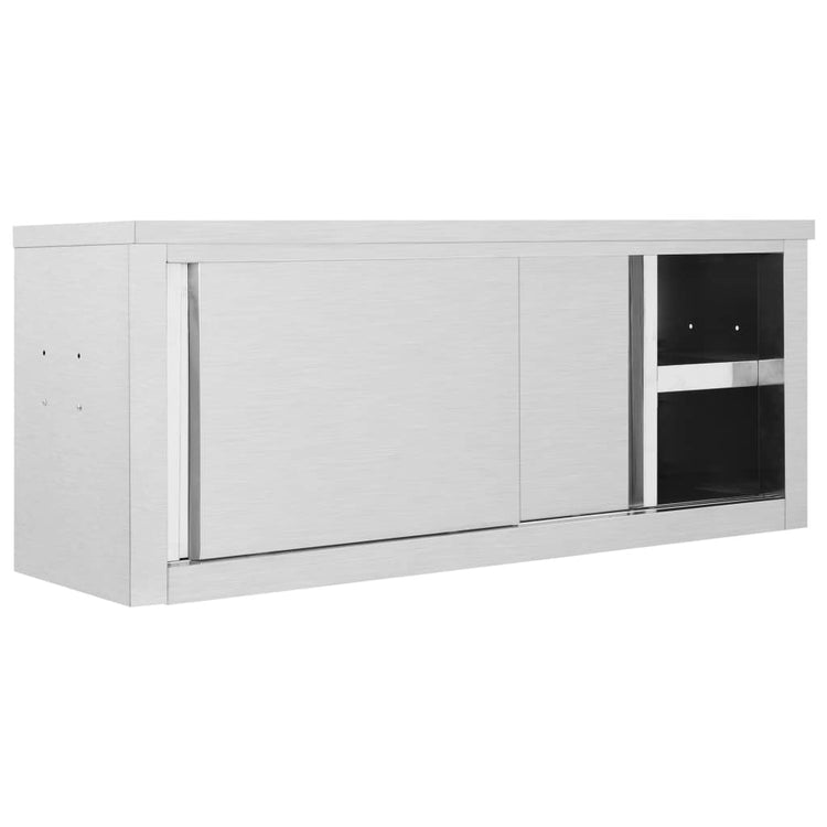 Vidaxl keukenbovenkast met schuifdeuren 120x40x50 cm roestvrij staal
