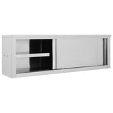 Vidaxl keukenbovenkast met schuifdeuren 150x40x50 cm roestvrij staal - afbeelding 2