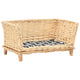 Vidaxl hondenmand met kussen 50x33x30 cm natuurlijk wilgen