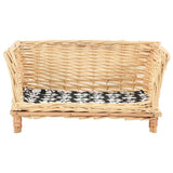 Vidaxl hondenmand met kussen 50x33x30 cm natuurlijk wilgen - afbeelding 2