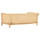 Vidaxl hondenmand met kussen 90x54x35 cm natuurlijk wilgen - afbeelding 3