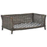 Vidaxl hondenmand met kussen 90x54x35 cm natuurlijk wilgen grijs - afbeelding 1