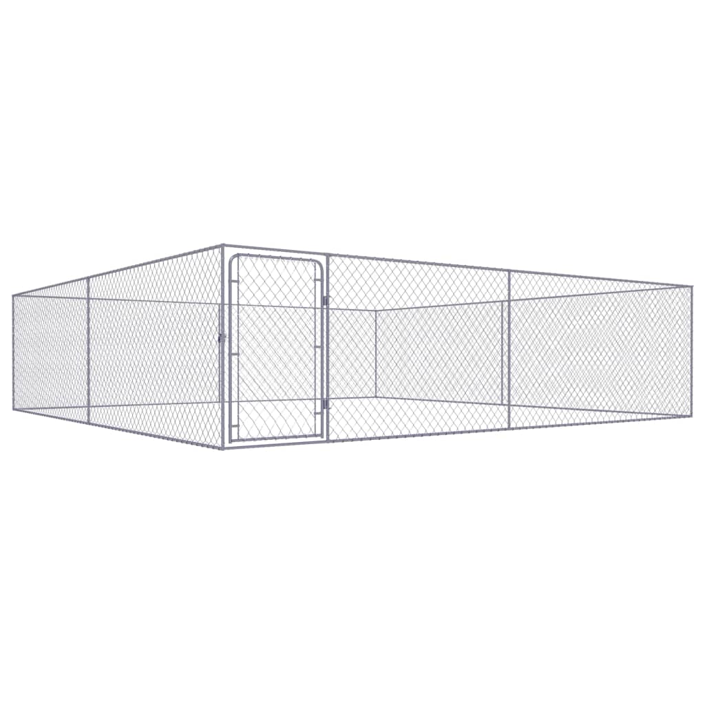 VidaXL Hondenkennel voor buiten 4x4x1 m gegalvaniseerd staal