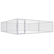 VidaXL Hondenkennel voor buiten 4x4x1 m gegalvaniseerd staal - afbeelding 1